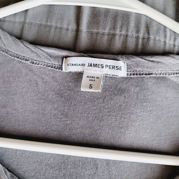 Standard James Perse Women High Gauge Jersey Top Sz 5 Xxl Long Sleeve Pocket Tee - Picture 3 of 8